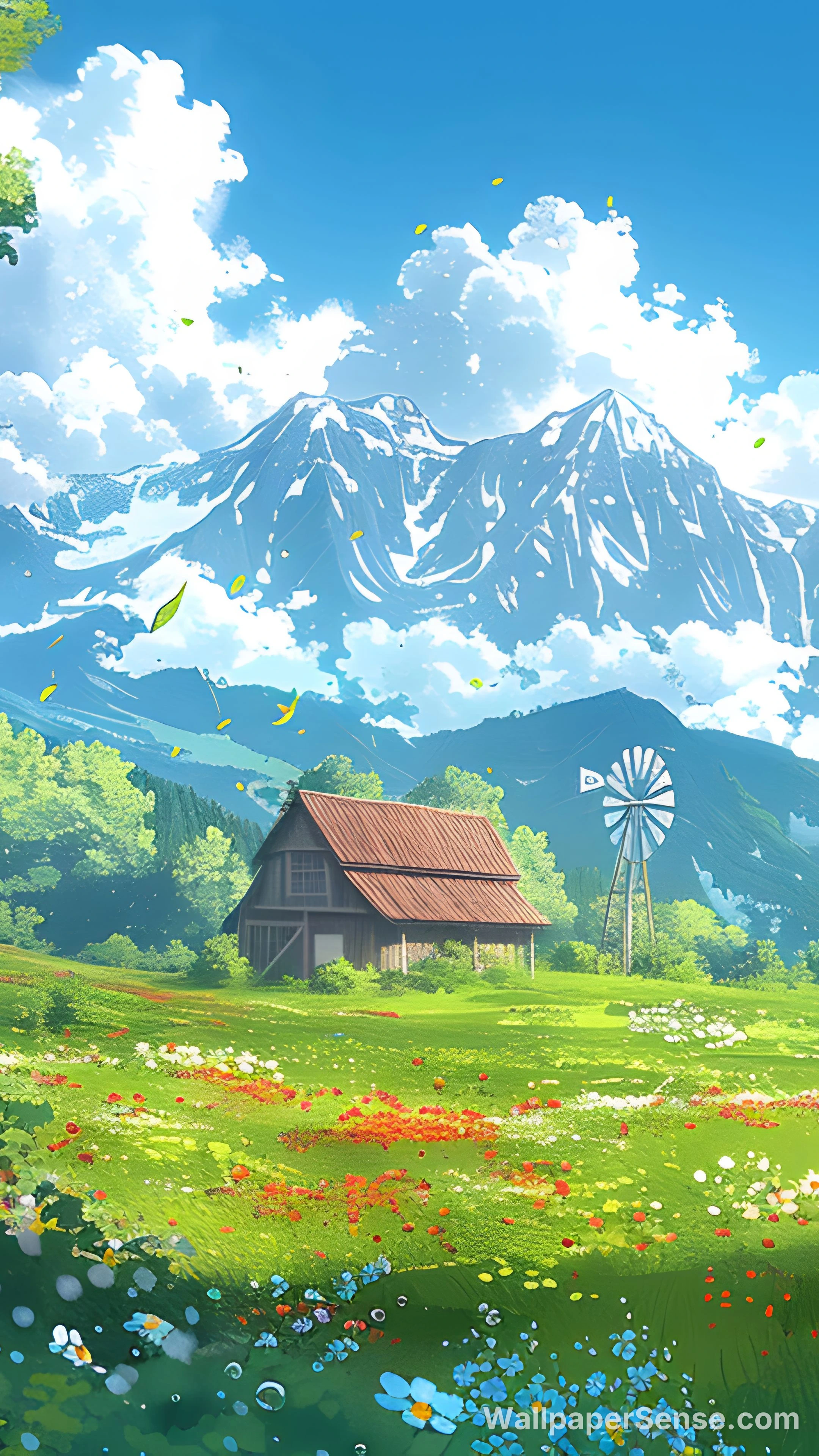 Rustic Mountain Cottage 8K Desktop Wallpaper