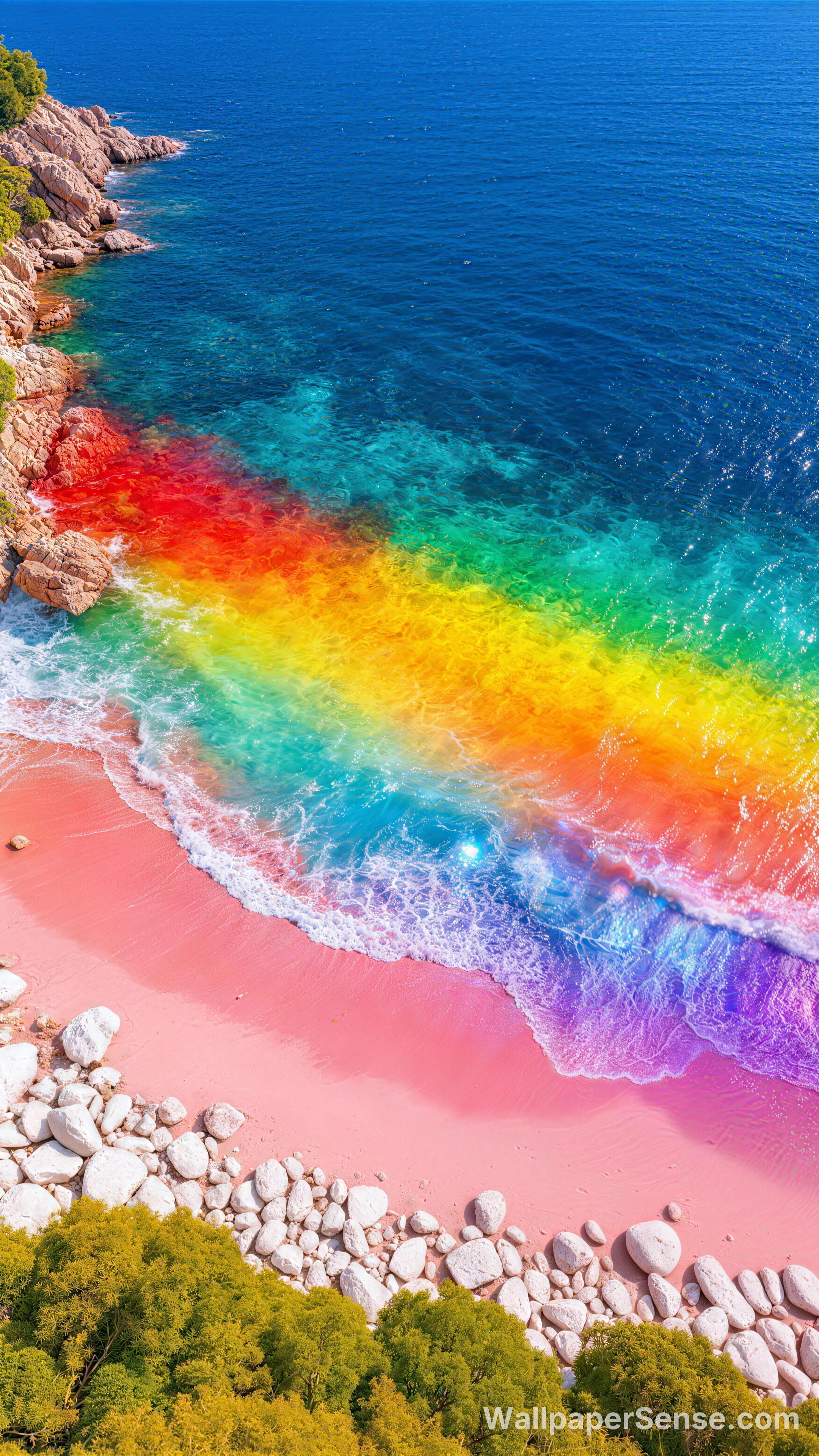 Fantasy Rainbow Beach 8K Ultra HD Mobilní pozadí