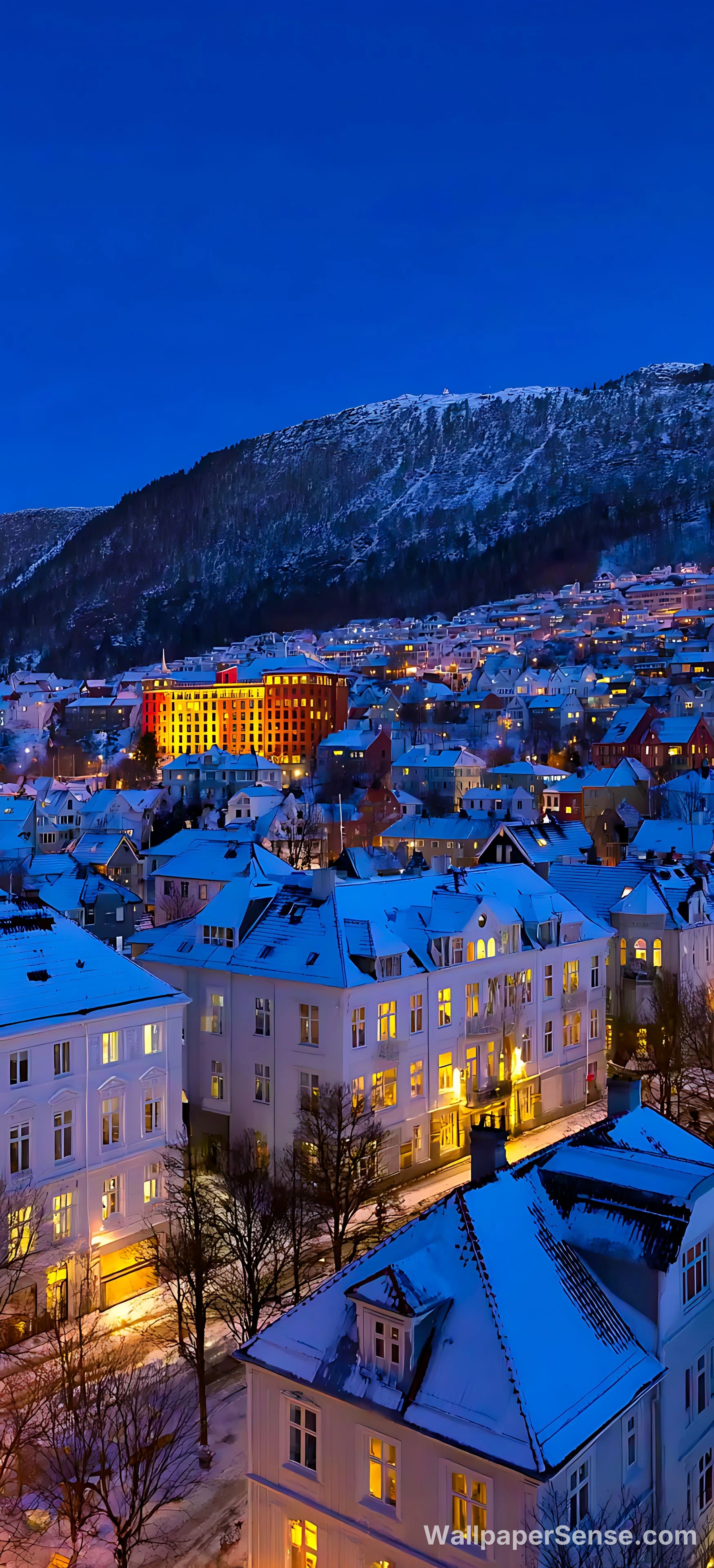 Collection de fonds d'écran 4K 8K Ultra HD : Village hivernal des Alpes européennes - Fond d'écran 8K Ultra HD pour téléphone : Village hivernal européen