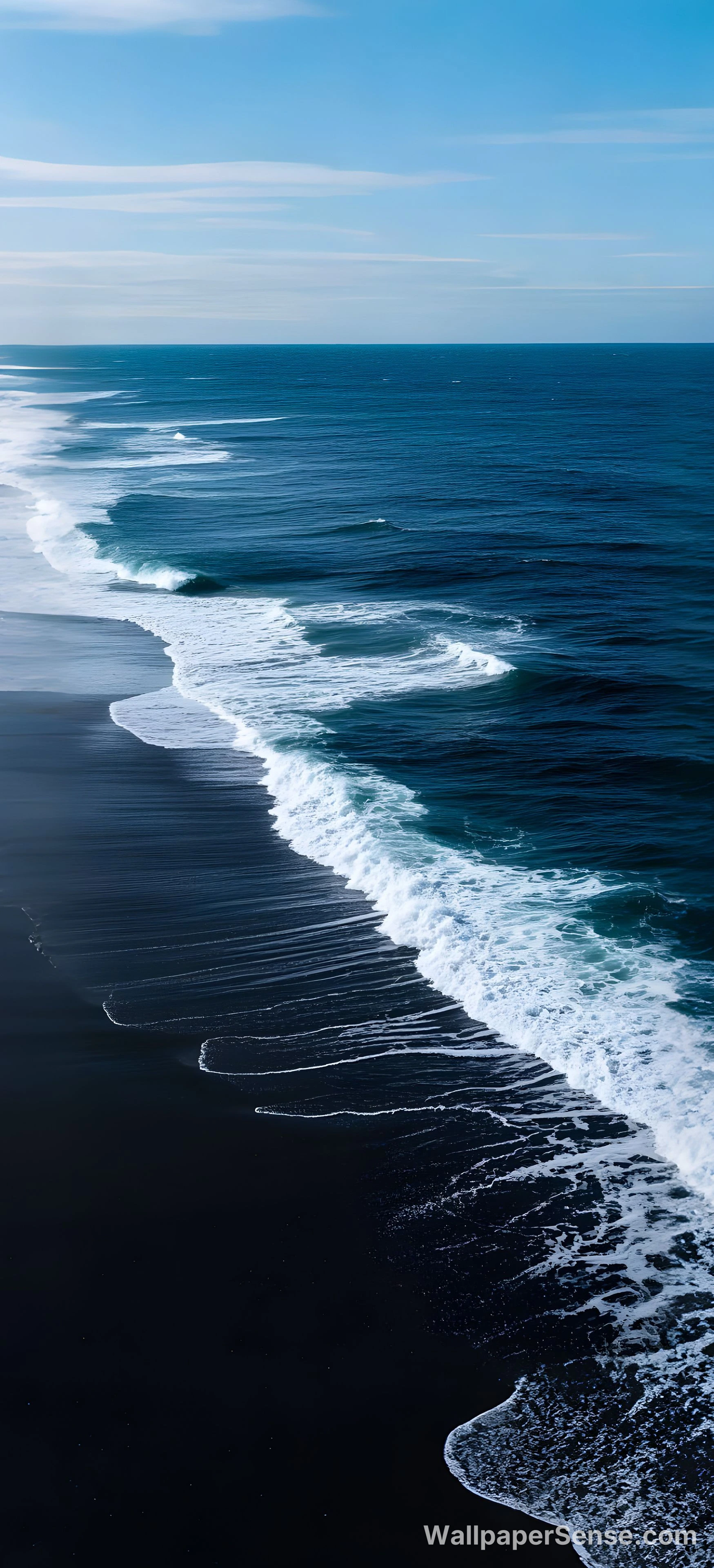 Vagues océaniques minimalistes 8K, fond d'écran pour smartphone ultra HD
