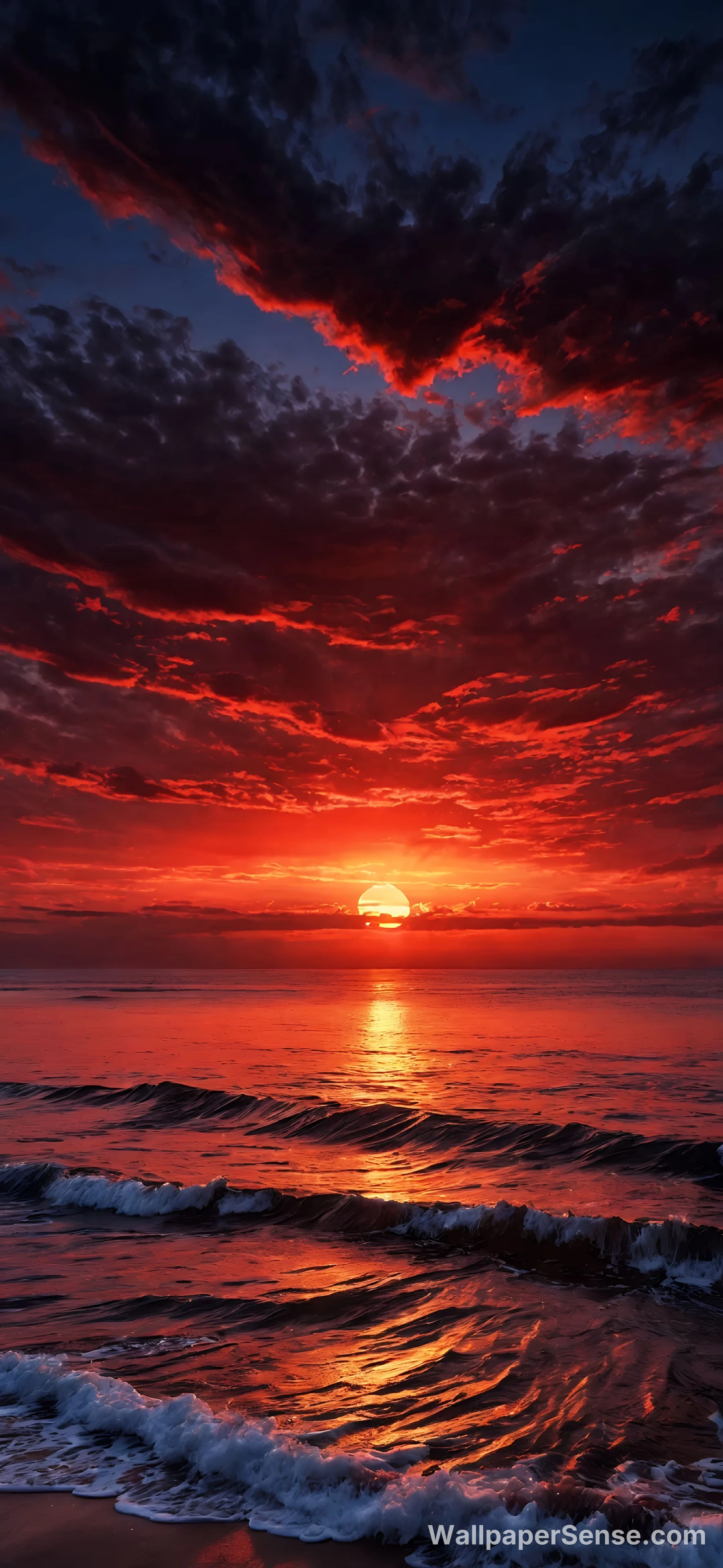 Ozean Sonnenuntergang Himmel 8K Ultra HD Handy-Hintergrund
