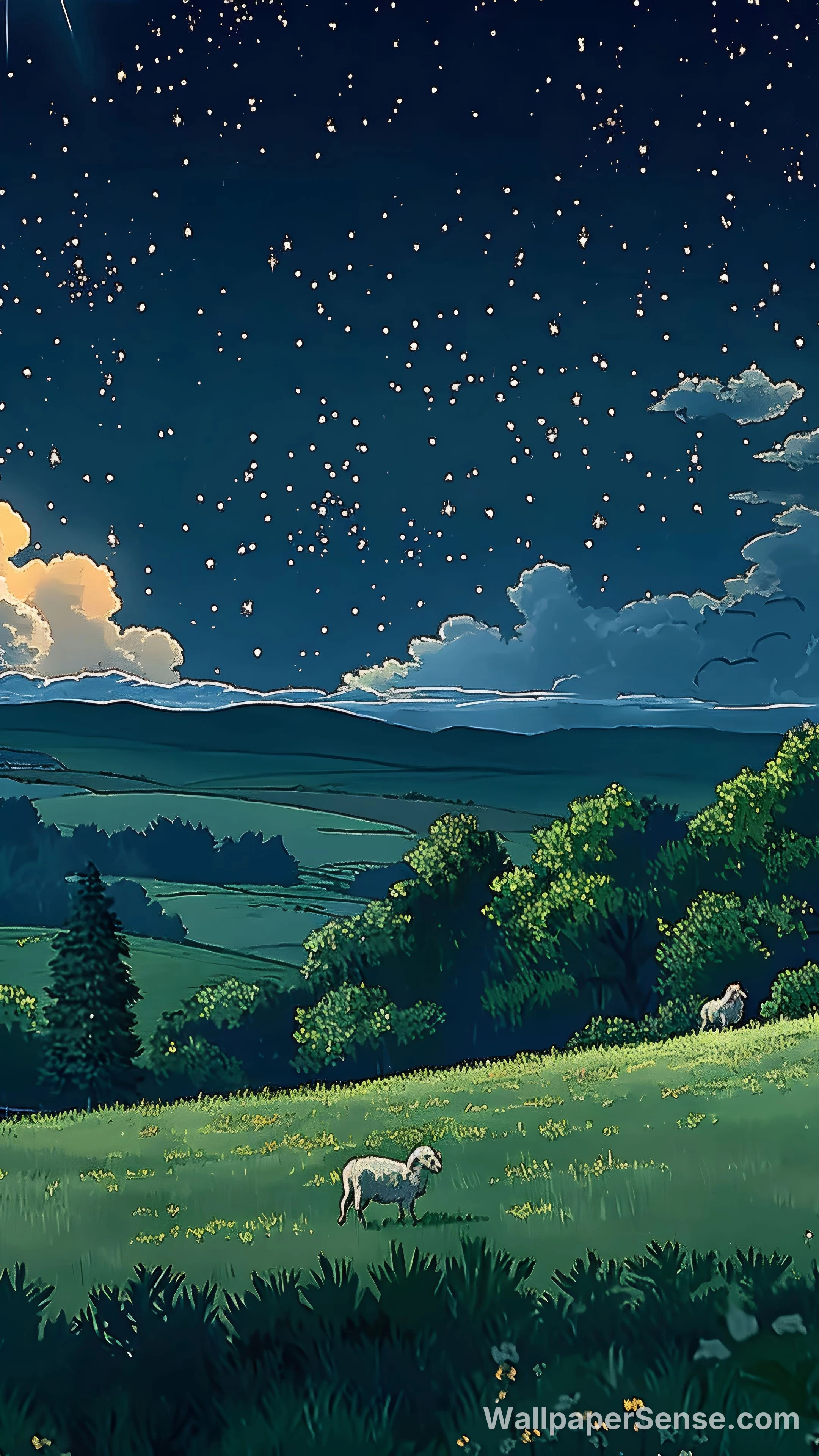 Healing Starry Night Sky 8K Desktop Wallpaper