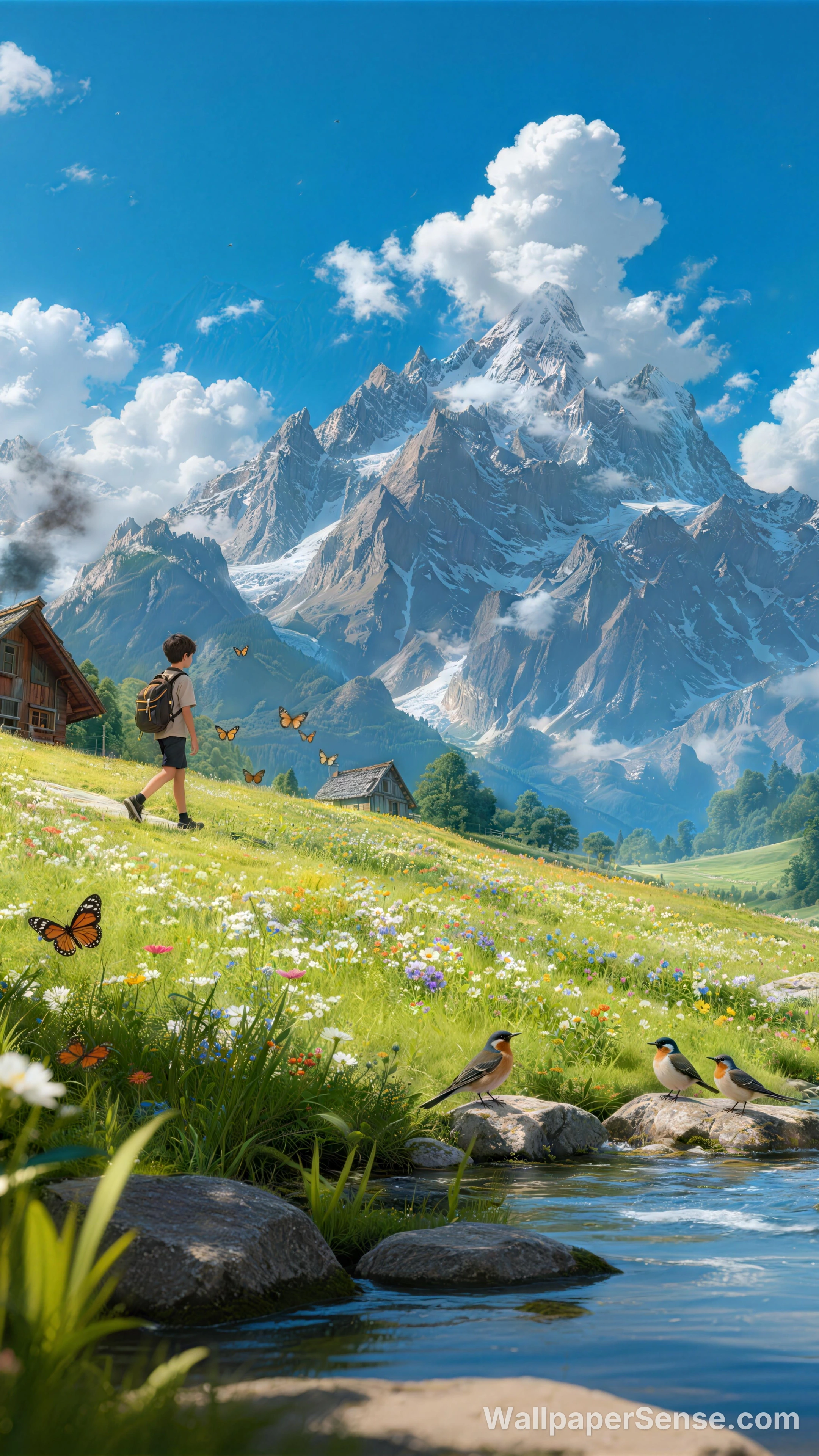 Alpine Vildblomster 8K Desktop Wallpaper