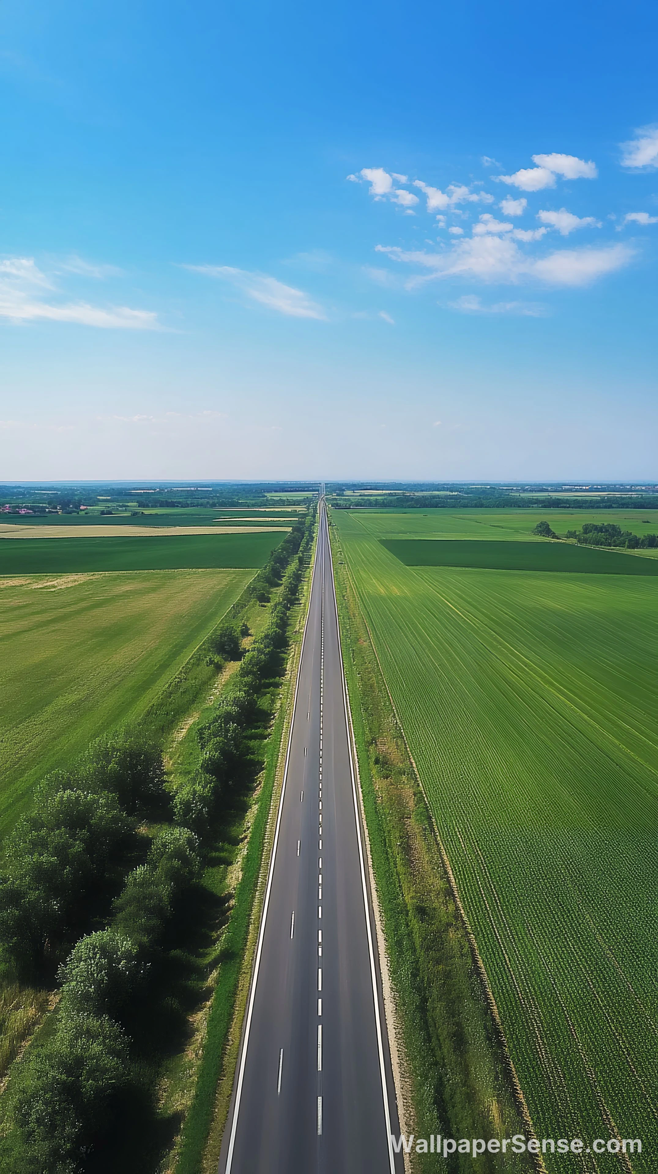 Minimalistická venkovská silnice 8K Ultra HD mobilní pozadí