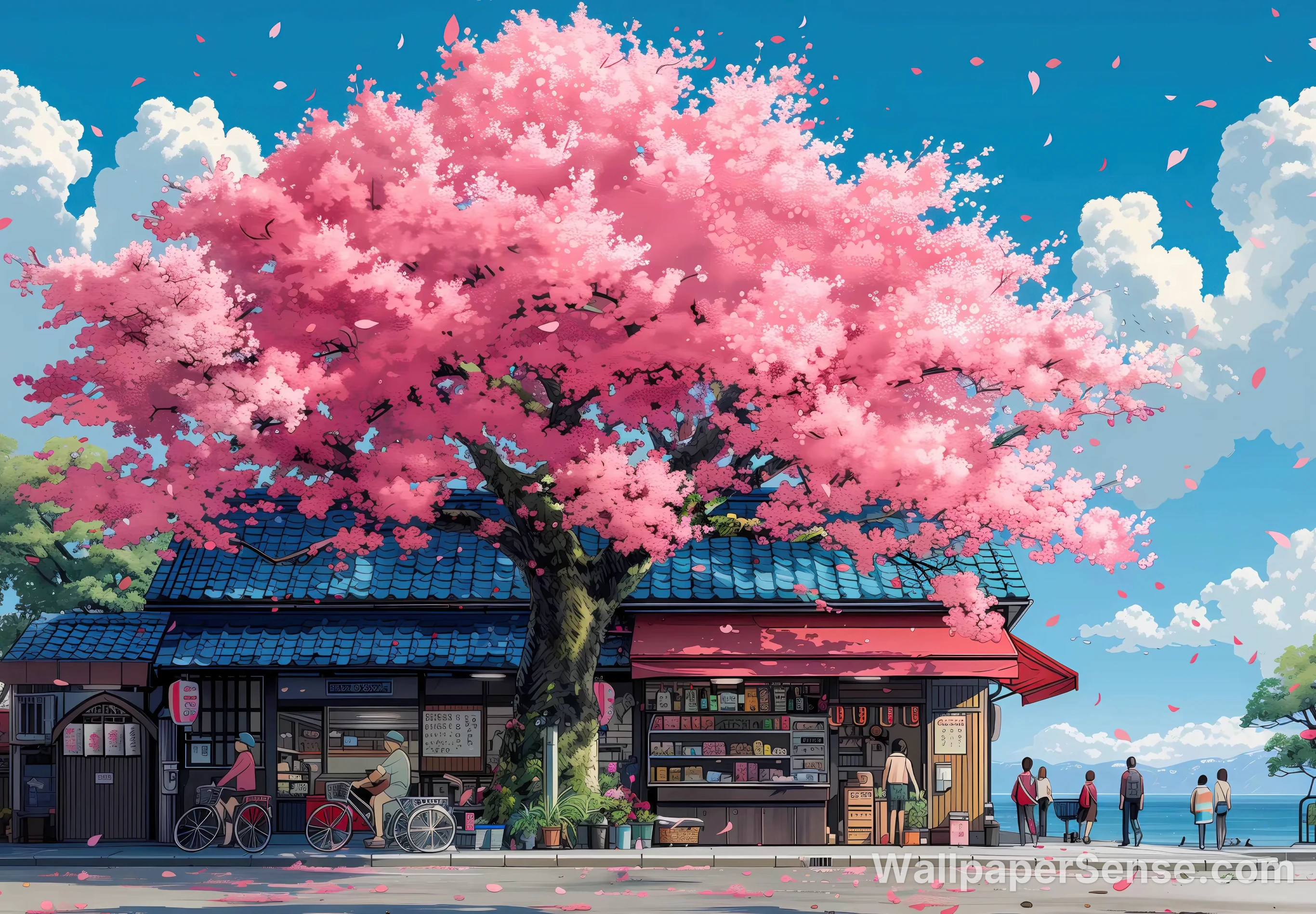 Japonská ulice s výhonkem 4K stěnka