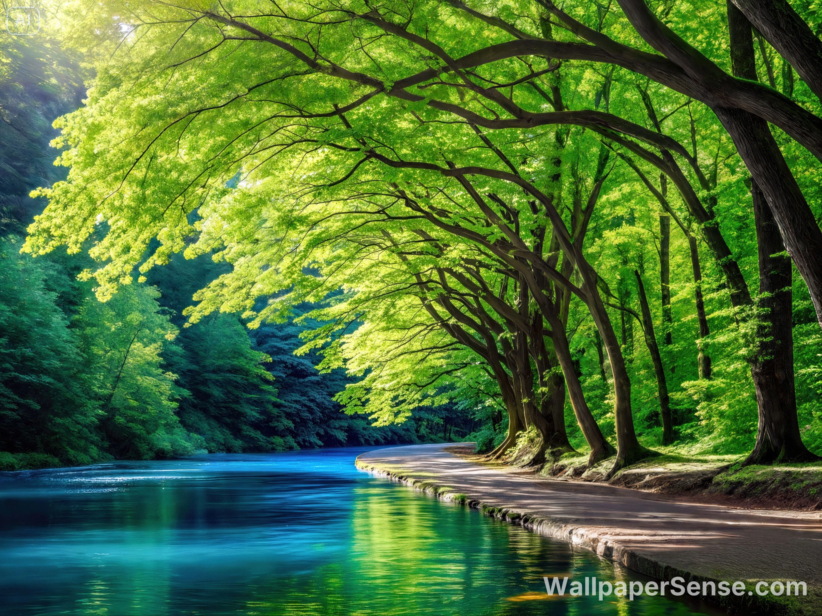 Paisagem de Rio Florestal Japonê 8K Ultra HD para Desktop - Premium wallpaper in 6190x4643 resolution