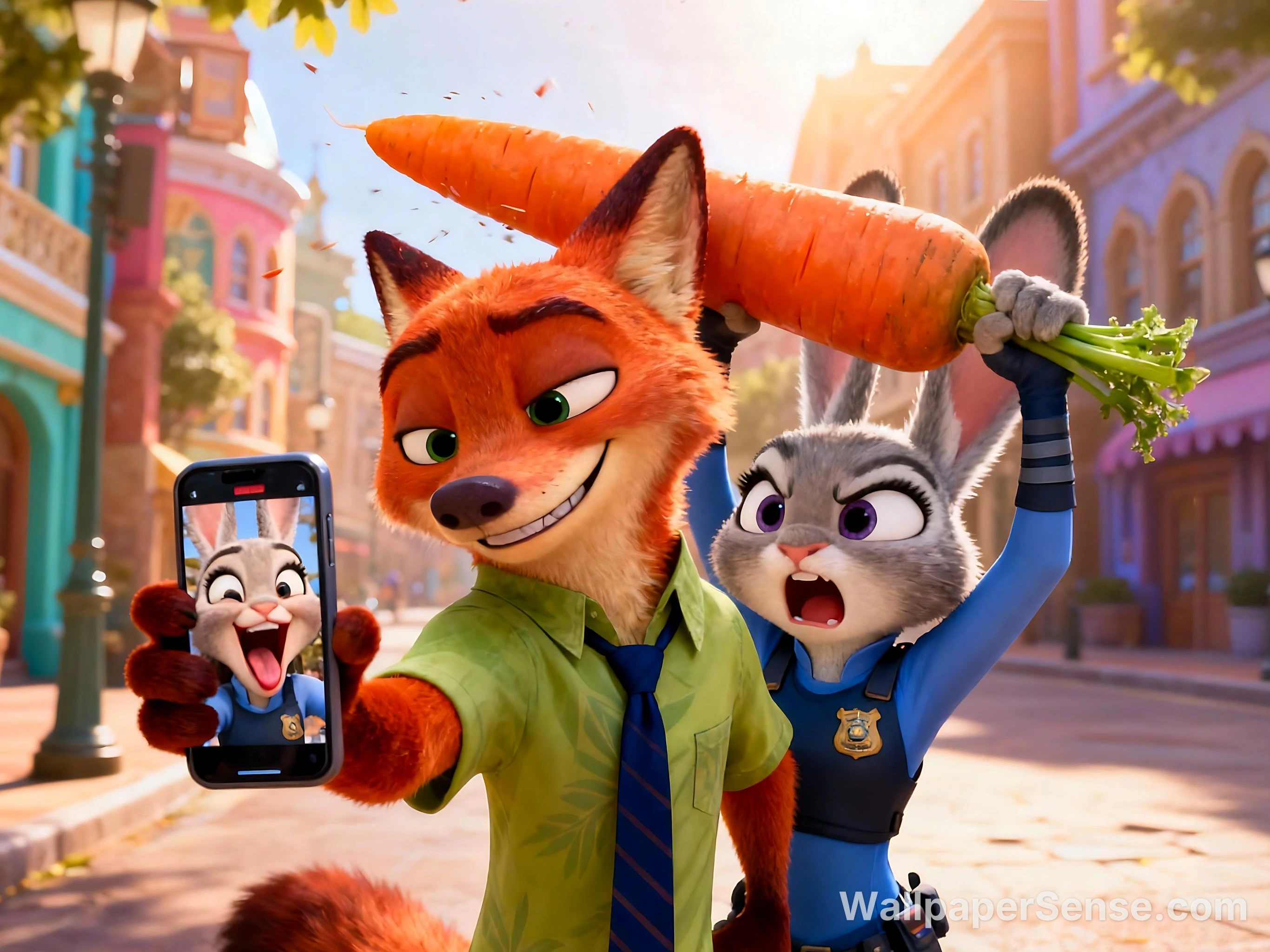 Zootopia Fuchs und Hase 4K und 8K Ultra HD Wallpaper-Sammlung - Animiertes Fuchs- und Hasen-4K-Arbeitsflächen-Hintergrundbild