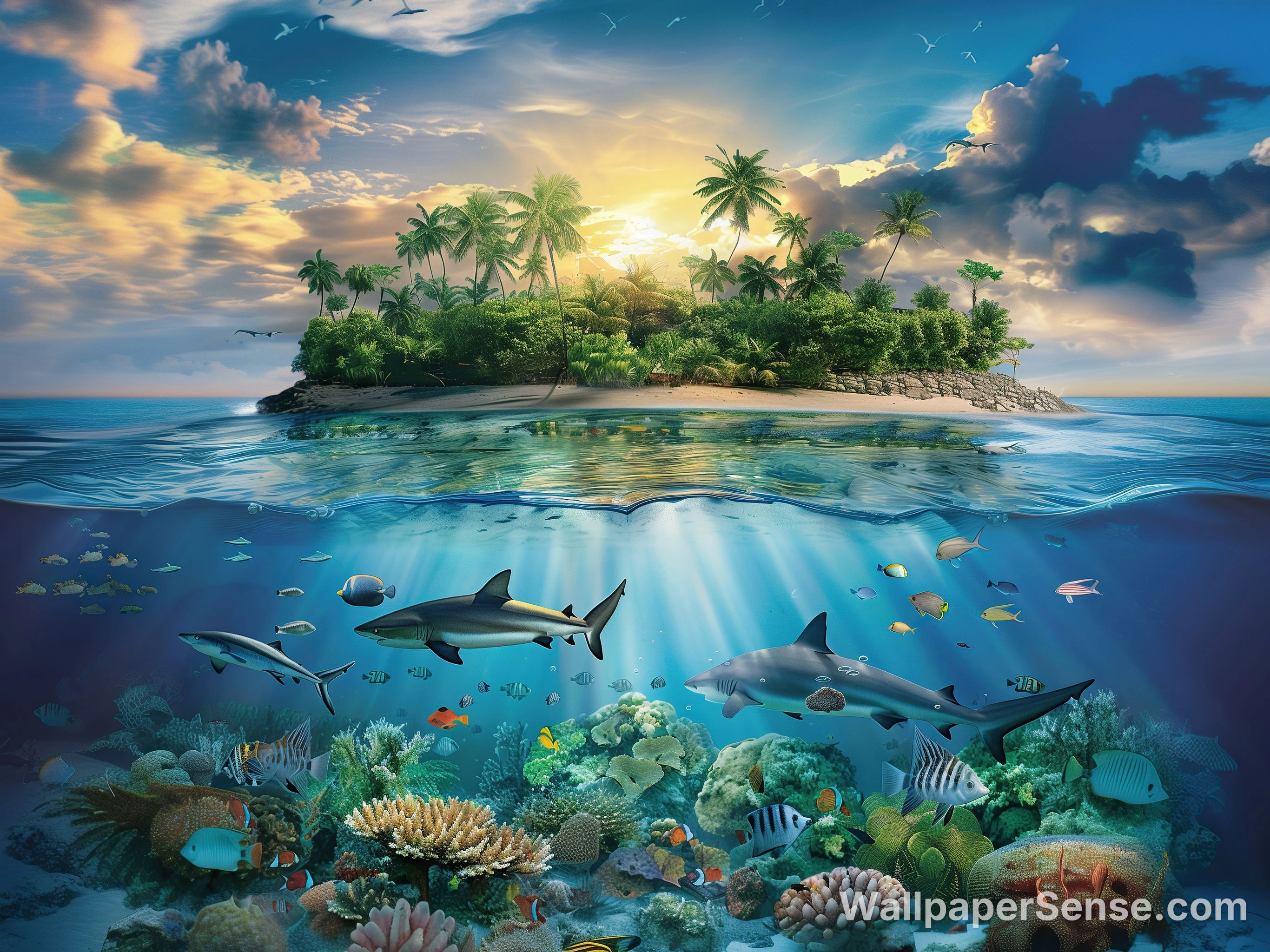 Tropikalny raj oceaniczny 4K 8K Ultra HD zestaw tapet - Tropikalny raj oceaniczny 4K do pulpitu