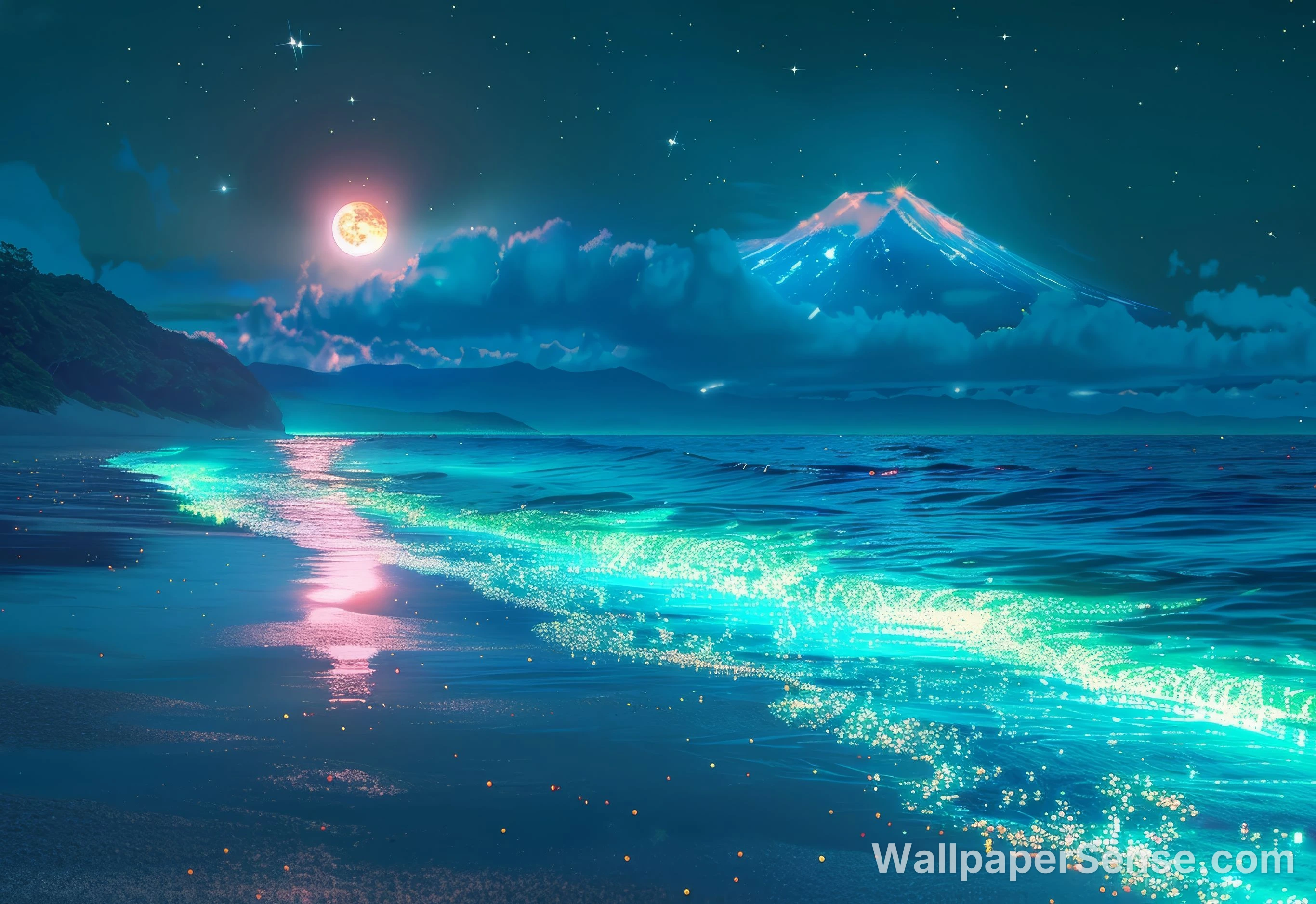 Japonský měsíční oceán 8K Ultra HD tabletový obrázek