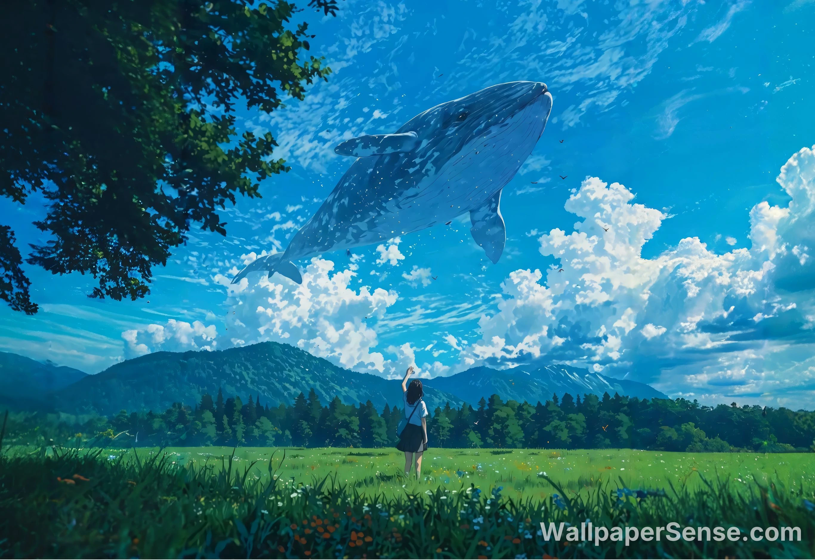 Squalo Cielo Anime 8K Wallpaper Ultra HD per Tablet
