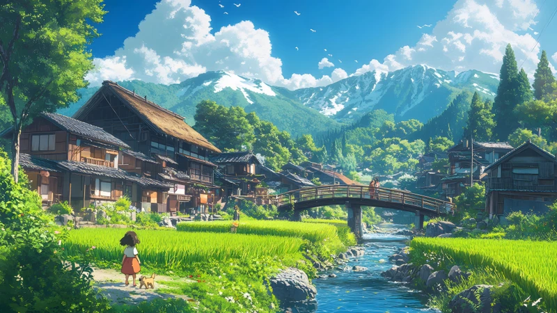 Japanese Countryside田园 8K Ultra HD Desktop Wallpaper