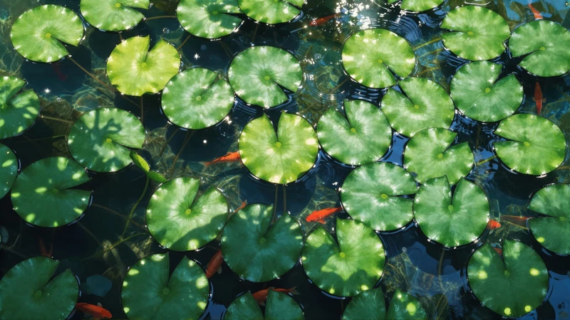 Japanese Water Lilies 8K Ultra HD Desktop Wallpaper