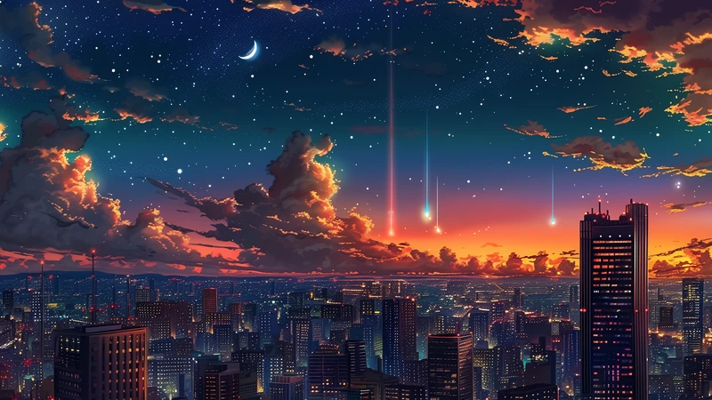 Cyber City Night Scene 8K Ultra HD Desktop Wallpaper