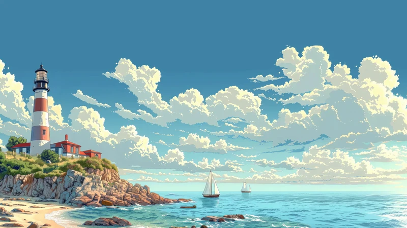 Anime Coastal Scenery 4K and 8K Ultra HD Wallpaper Collection - Pack with 8 wallpapers for $1