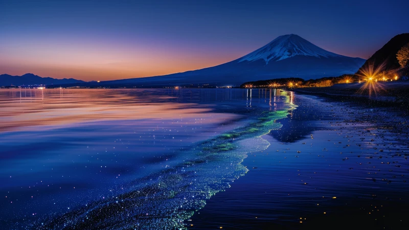 Japanese Mount Fuji Lake Reflection 8K Ultra HD Desktop Wallpaper