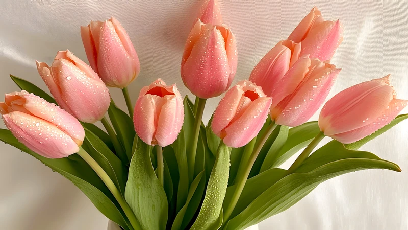 Pink Tulips 4K 8K Ultra HD Wallpaper Collection - Pack with 3 wallpapers for $1