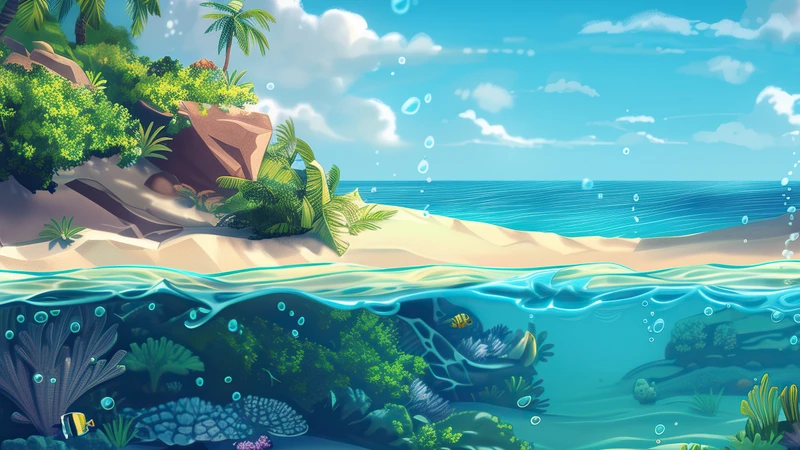 Tropical Island Beach 8K Ultra HD Desktop Wallpaper