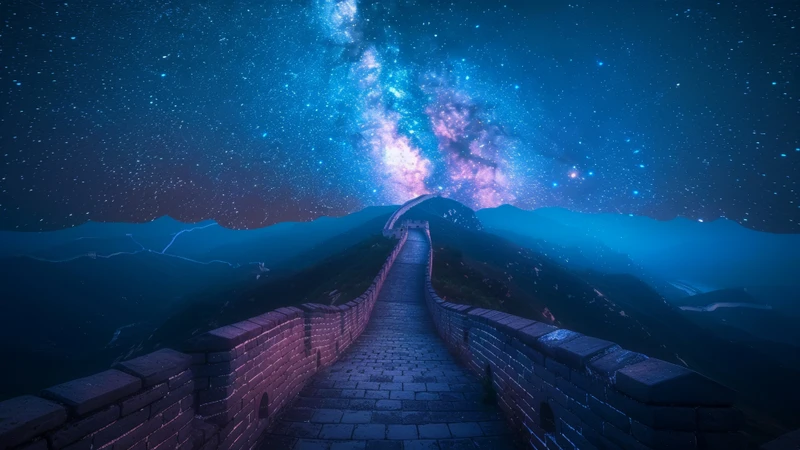 Chinese Night Sky Milky Way 8K Ultra HD Desktop Wallpaper