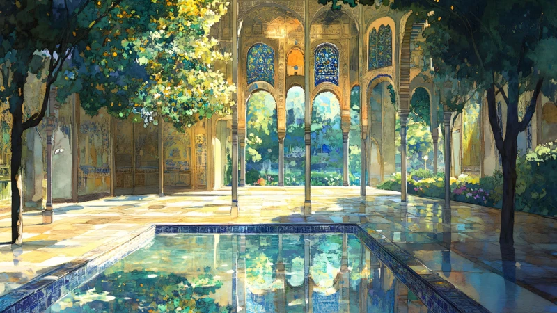 Oriental Garden Courtyard 8K Ultra HD Desktop Wallpaper