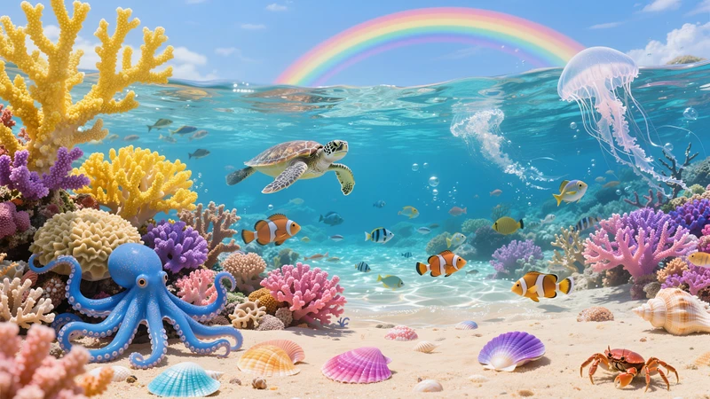 Underwater Fairy Tale Coral Reef 8K Desktop Wallpaper