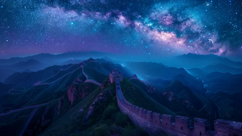 Chinese Night Sky Milky Way 8K Ultra HD Desktop Wallpaper