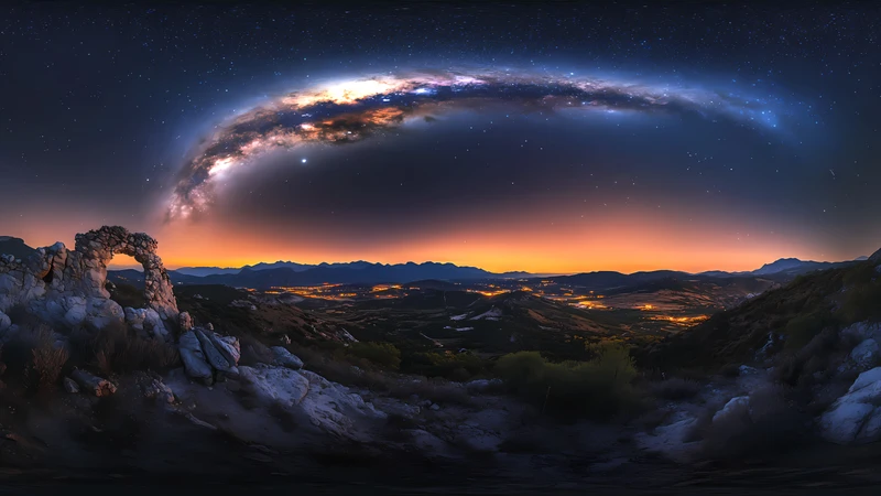 Milky Way Night Sky and Oriental Winter Landscape 8K Ultra HD Wallpaper Collection - Pack with 3 wallpapers for $1