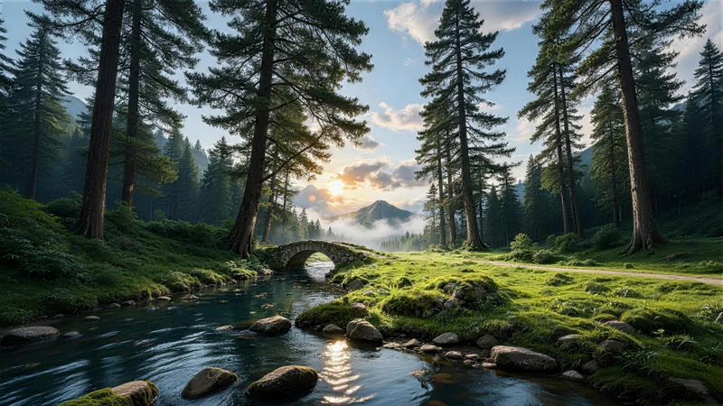 Forest Stream 8K Ultra HD Desktop Wallpaper