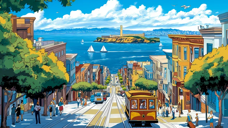 San Francisco Cable Car 4K and 8K Ultra HD Wallpaper Collection - Pack with 4 wallpapers for $1