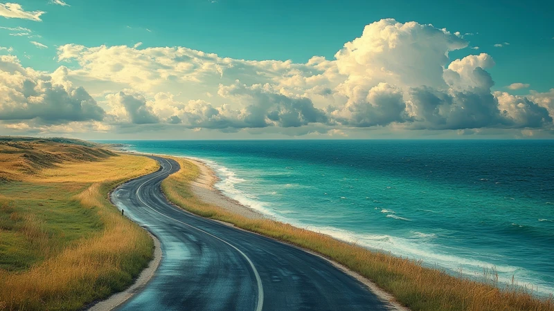 Coastal Road by Ocean 8K Ultra HD Desktop Wallpaper