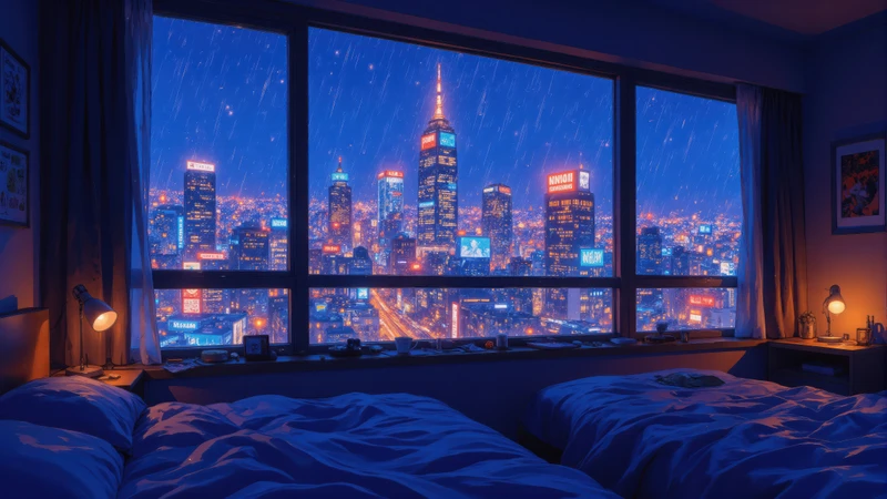 Cyberpunk Cityscape Night Rain 4K Desktop Wallpaper