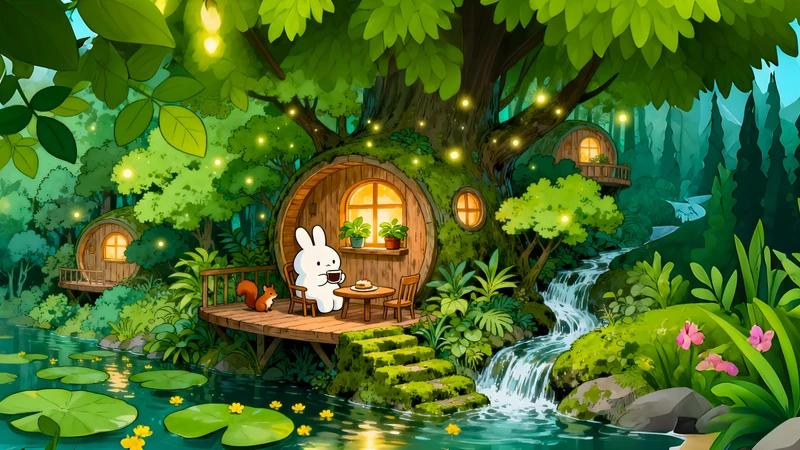 Japanese Forest Cottage 4K 8K Ultra HD Wallpaper Collection - Pack with 3 wallpapers for $1