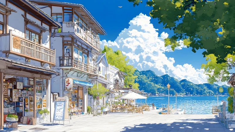 Japanese Coastal Town and Cherry Blossom Village 8K Ultra HD Wallpaper Collection - Pack with 12 wallpapers for $1