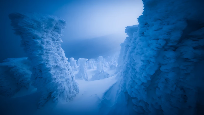 Arctic Ice Caves 4K Desktop Wallpaper