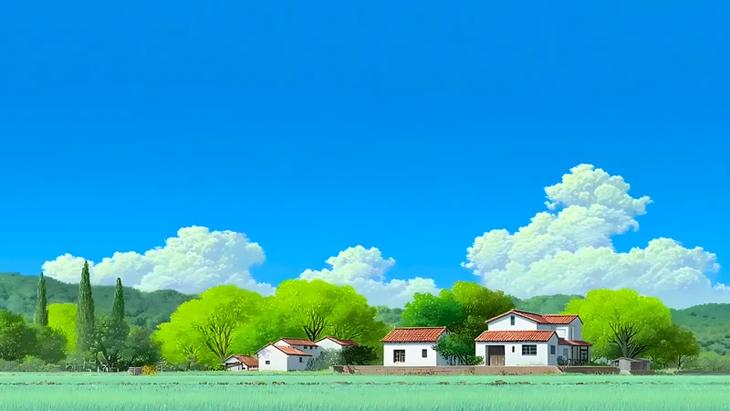 Japanese Village Landscape 4K Desktop Wallpaper