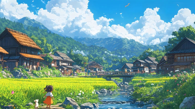 Japanese Countryside田园 8K Ultra HD Desktop Wallpaper