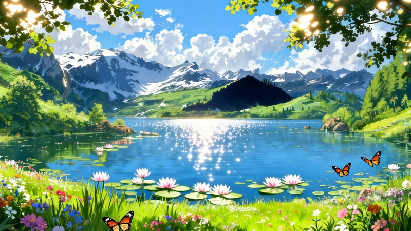 Japansk Anime-dal 8K Ultra HD-wallpaperpakke
