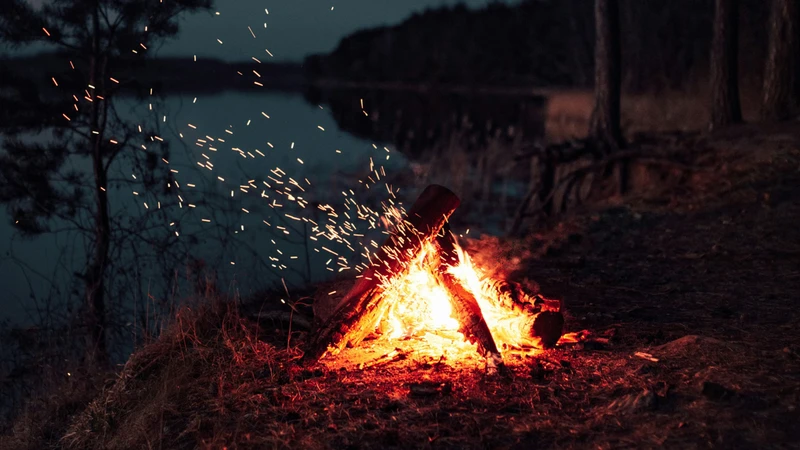 Campfire by Lake 4K Wallpaper Collection - Pack with 3 wallpapers for $1