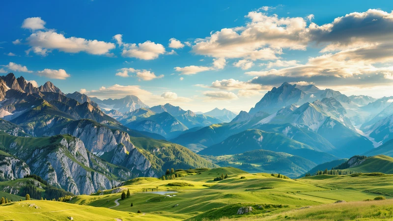 Alps Mountain Landscape 8K Ultra HD Desktop Wallpaper