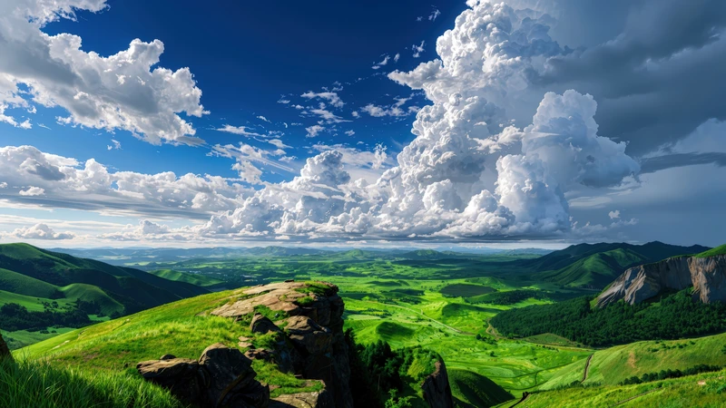 Realistic Mountain Valley 4K Desktop Wallpaper