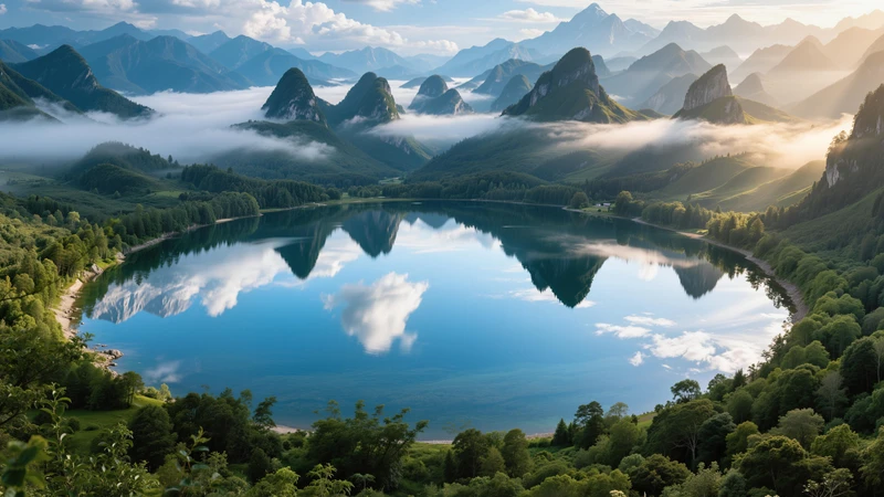 Alpine Lake 8K Ultra HD Desktop Wallpaper