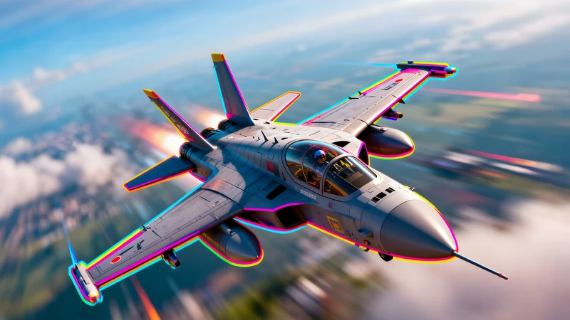 Cyberpunk Fighter Jet 4K Desktop Wallpaper