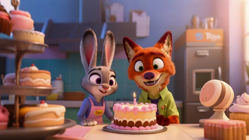 Zootopia Bunny and Fox Bakery 8K Ultra HD Wallpaper Collection - Pack with 3 wallpapers for $1