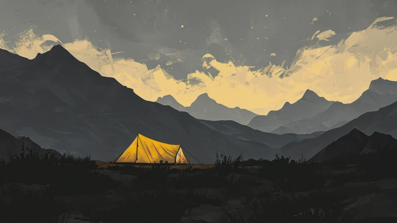 Minimalist Mountain Camping 4K and 8K Ultra HD Wallpaper Collection - Pack with 3 wallpapers for $1