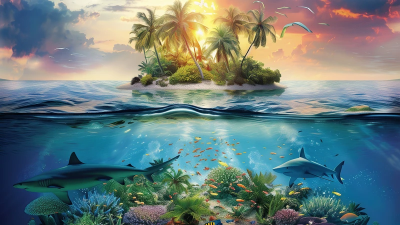 Tropical Paradise Island 8K Ultra HD Desktop Wallpaper