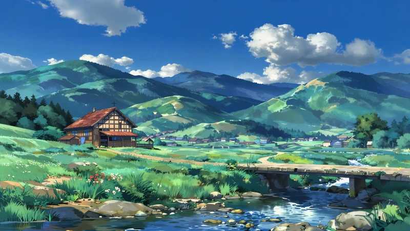 Japanese Rural Village 8K Ultra HD Desktop Wallpaper