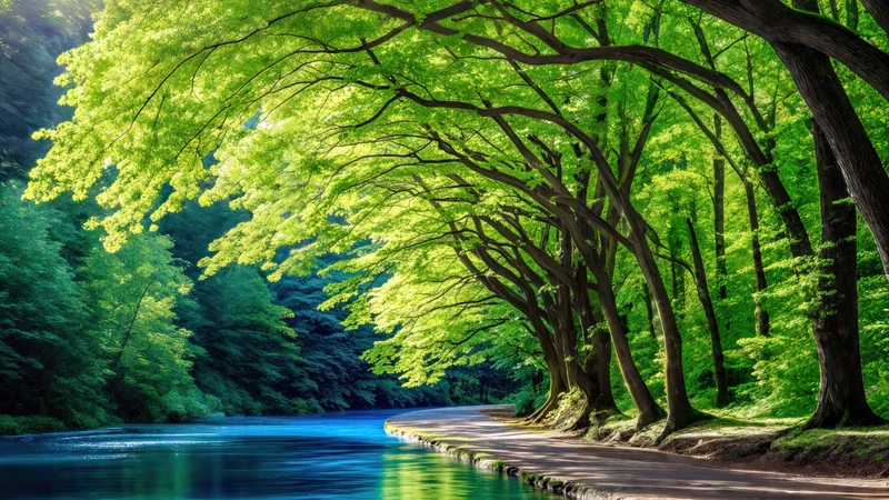 Japanese Forest Path and River 4K 8K Ultra HD Wallpaper Collection - Pack with 7 wallpapers for $1
