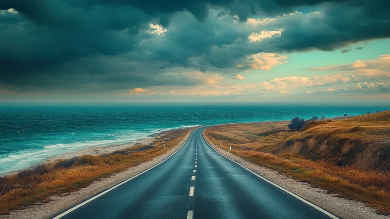 Coastal Highway Ocean View 8K Ultra HD Desktop Wallpaper
