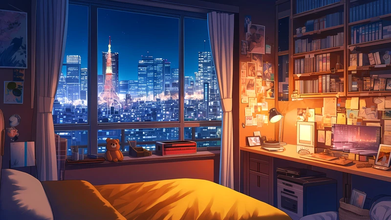 Anime City Nightscapes 4K and 8K Ultra HD Wallpaper Collection - Pack with 3 wallpapers for $1