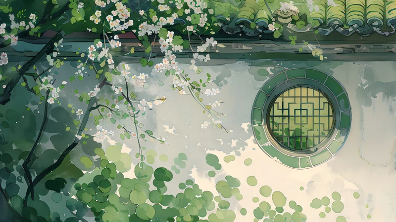 Chinese Style Courtyard Cherry Blossoms 8K Desktop Wallpaper