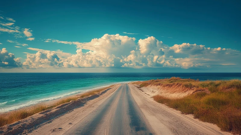 Coastal Seaside Road 8K Ultra HD Desktop Wallpaper
